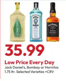 Stater Bros Jack Daniel's, Bombay or Hornitos offer