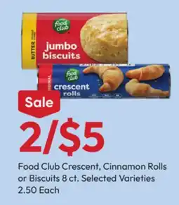 Stater Bros Food Club Crescent, Cinnamon Rolls or Biscuits offer