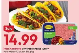 Stater Bros Fresh All Natural Butterball Ground Turkey offer