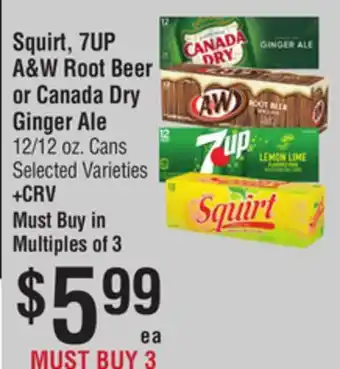 Smart & Final Squirt, 7UP A&W Root Beer or Canada Dry Ginger Ale offer