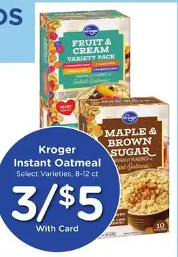Ralphs Kroger Instant Oatmeal offer