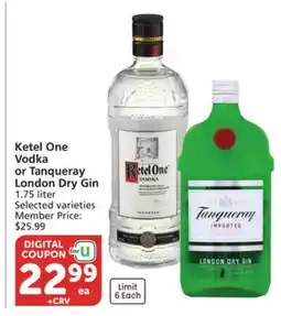 Albertsons Ketel One Vodka or Tanqueray London Dry Gin offer