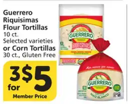 Albertsons Guerrero Riquisimas Flour Tortillas 10 ct. Selected varieties or Corn Tortillas 30 ct., Gluten Free offer