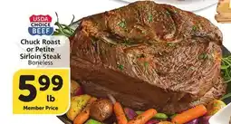 Albertsons Chuck Roast or Petite Sirloin Steak offer