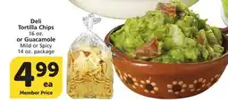 Albertsons Deli Tortilla Chips 16 oz. or Guacamole Mild or Spicy 14 oz. package offer