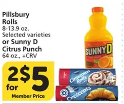 Albertsons Pillsbury Rolls 8-13.9 oz. or Sunny D Citrus Punch 64 oz offer