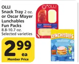 Albertsons OLLI Snack Tray 2 oz. or Oscar Mayer Lunchables Fun Packs 8.8-10.7 oz offer