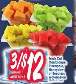 Jewel-Osco Fresh Cut Cantaloupe Pineapple, Honeydew or Seedless Watermelon offer
