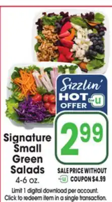 Jewel-Osco Signature Small Green Salads offer