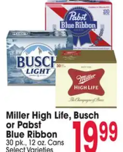 Jewel-Osco Miller High Life, Busch or Pabst Blue Ribbon offer
