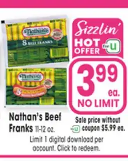Jewel-Osco Nathan's Beef Franks offer