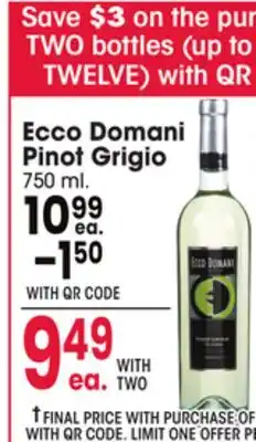 Jewel-Osco Ecco Domani Pinot Grigio offer