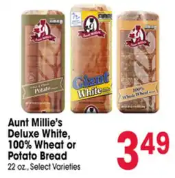 Jewel-Osco Aunt Millie's Deluxe White, 100% Wheat or Potato Bread offer