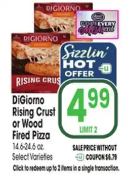 Jewel-Osco DiGiorno Rising Crust or Wood Fired Pizza offer