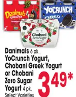Jewel-Osco Danimals 6 pk., YoCrunch Yogurt, Chobani Greek Yogurt or Chobani Zero Sugar Yogurt 4 pk offer