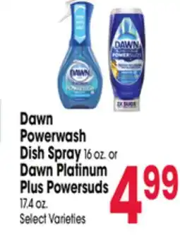 Jewel-Osco Dawn Powerwash Dish Spray 16 oz. or Dawn Platinum Plus Powersuds 17.4 oz offer
