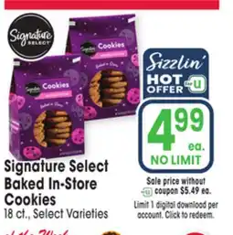 Jewel-Osco Signature Select Baked In-Store Cookies offer