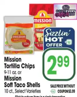Jewel-Osco Mission Tortilla Chips 9-11 oz. or Mission Soft Taco Shells 10 ct offer