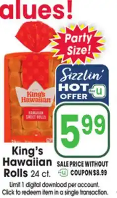 Jewel-Osco King's Hawaiian Rolls offer