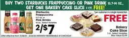 Jewel-Osco Starbucks Frappuccino 13.7 oz. or pink drink 14 oz offer