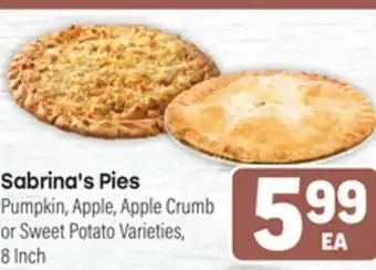 Tony’s Fresh Market Sabrina's Pies offer