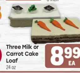 Tony’s Fresh Market Three Milk or Carrot Cake Loaf offer