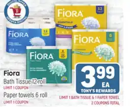Tony’s Fresh Market Fiora Bath Tissue 12-roll offer