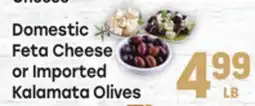 Tony’s Fresh Market Domestic Feta Cheese or Imported Kalamata Olives offer
