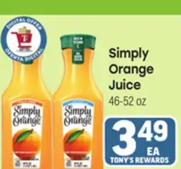 Tony’s Fresh Market Simply Orange Juice offer