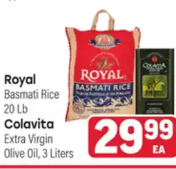 Tony’s Fresh Market Royal Basmati Rice, 20 LB, Colavita Extra Virgin Olive Oil, 3 Liters offer