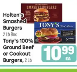 Tony’s Fresh Market Holten's Smashed Burgers 2Lb Box Tony's 100% Ground Beef or Cookout Burgers, 2Lb offer