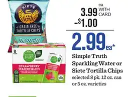 Mariano's Simple Truth Sparkling Water or Siete Tortilla Chips offer
