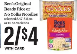 Mariano's Ben's Original Ready Rice or No Yolks Noodles offer