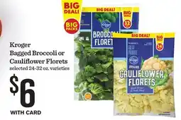 Mariano's Kroger Bagged Broccoli or Cauliflower Florets offer