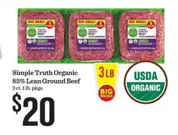 Mariano's Simple Truth Organic 85% Lean Ground Beef offer