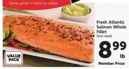 Safeway Fresh Atlantic Salmon Whole Fillet offer