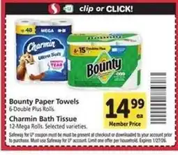 Safeway Bounty Paper Towels offer