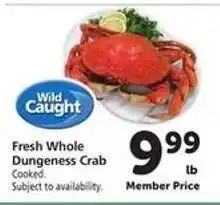 Safeway Fresh Whole Dungeness Crab offer
