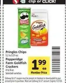 Safeway Pringles Chips & Pepperidge Farm Goldfish Crackers offer