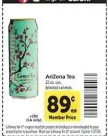 Safeway Arizona Tea offer