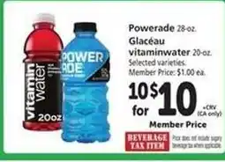 Safeway Powerade/Glacéau vitaminwater offer