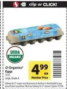 Safeway O Organics Eggs offer
