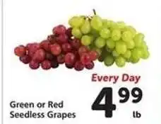 Safeway Green or Red Seedless Grapes offer