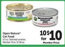Safeway Open Nature Cat Food offer