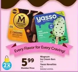 Safeway Magnum Ice Cream Bars / Yasso Novelties offer