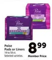 Safeway Poise Pads or Liners offer
