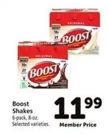 Safeway Boost Shakes offer