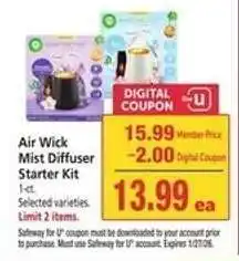 Safeway Air Wick Mist Diffuser Starter Kit offer