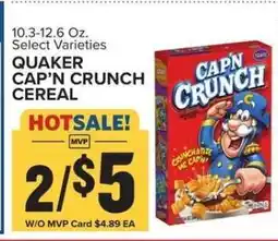 Food Lion Quaker Cap'n Crunch Cereal offer