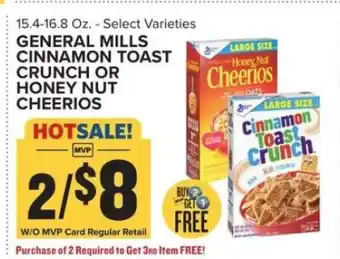 Food Lion General Mills Cinnamon Toast Crunch or Honey Nut Cheerios offer